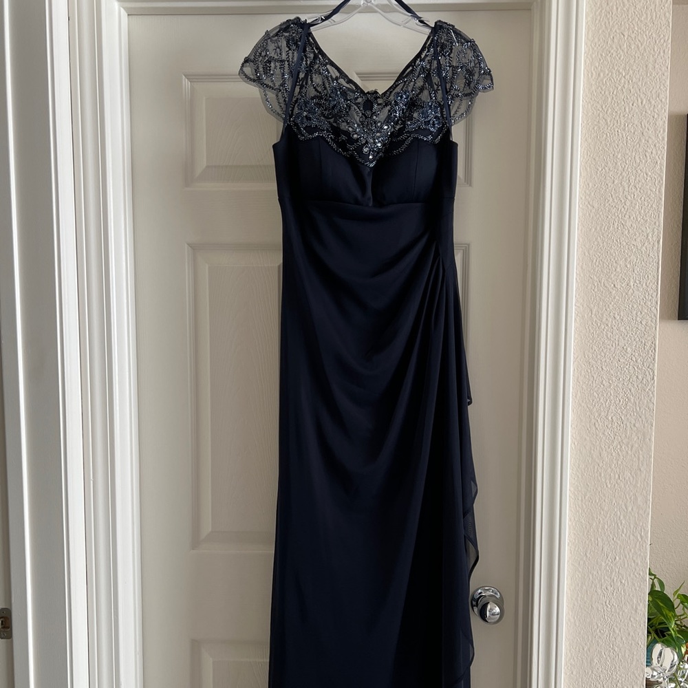 Xscape Embellished Neckline Gown